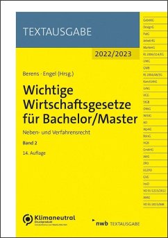 Cover Wichtige Wirtschaftsgesetze für Bachelor / Master, Band 2