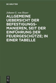 Allgemeine Uebersicht der Befestigungs-Manieren, seit der Einführung der Feuergeschütze; in einer Tabelle - Hoyer, Johann Gottfried von