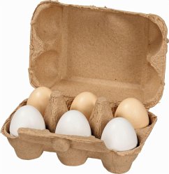 Cover Eier mit Klettverbindung in Eierpappe, 6 Stück