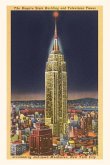 Vintage Journal Empire State Building at Night, New York City