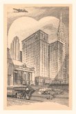 Vintage Journal New York scene with Chrysler building and Grand Central Station