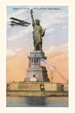 Vintage Journal Statue of Liberty with Biplane, New York City