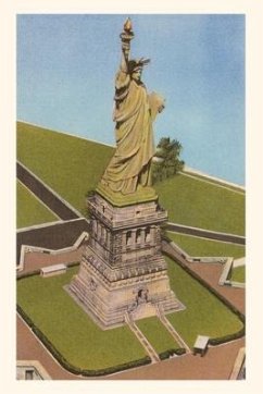Vintage Journal Aerial View, Statue of Liberty, New York City
