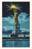 Vintage Journal Statue of Liberty at Night, New York Harbor