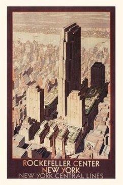 Vintage Journal Travel Poster, Rockefeller Center, New York City