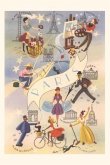 Vintage Journal Travel Poster for Paris