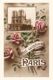 Vintage Journal Best Wishes from Paris, Notre Dame and Roses