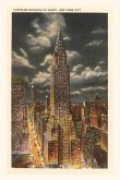 Vintage Journal Moon over Chrysler Building, New York City