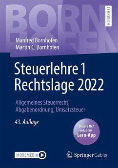 Steuerlehre 1 Rechtslage 2022 (eBook, PDF) - Bornhofen, Manfred; Bornhofen, Martin C.