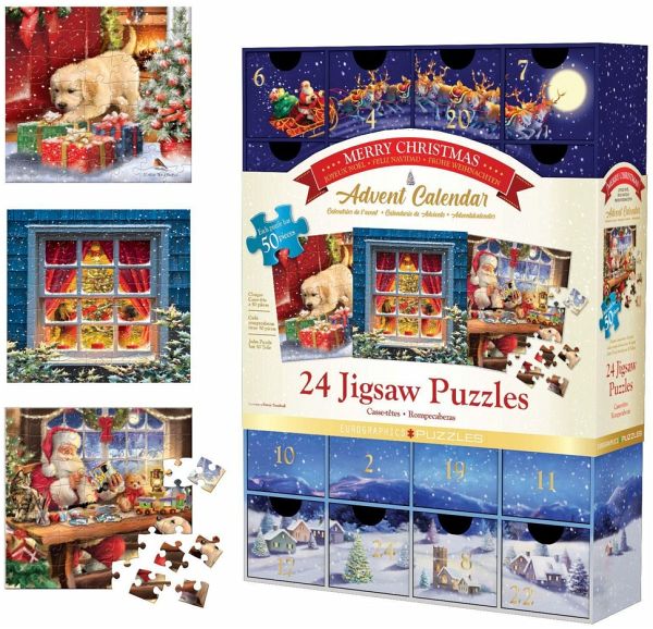 Eurographics 8924-5735 - Puzzle Adventskalender - 1 Classic Christmas, 24 Puzzles je 50 Teile