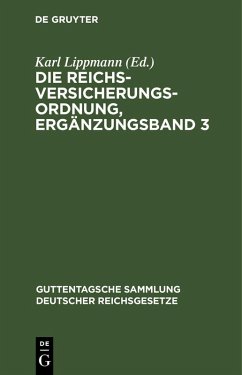 Die Reichsversicherungsordnung, Ergänzungsband 3