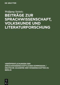 Beiträge zur Sprachwissenschaft, Volkskunde und Literaturforschung - Steinitz, Wolfgang