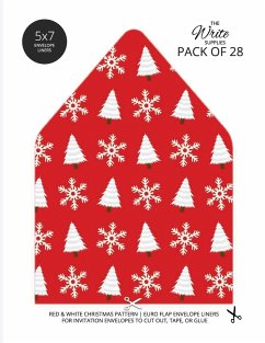 Christmas Pattern Envelope Liners Euro Flap 5x7 with Red & White Design - The Write Supplies