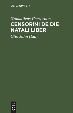 Censorini De die natali liber - Censorinus, Gramaticus