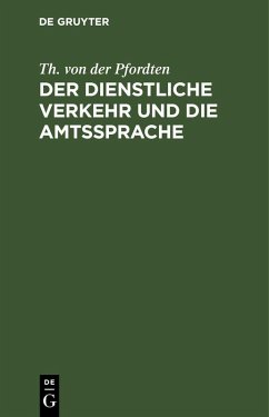 Cover Der dienstliche Verkehr und die Amtssprache