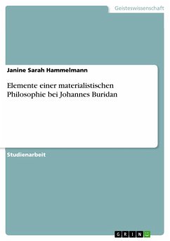 Elemente einer materialistischen Philosophie bei Johannes Buridan (eBook, ePUB) - Hammelmann, Janine Sarah