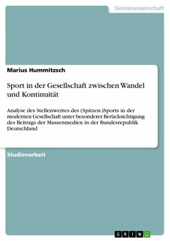 Sport in der Gesellschaft zwischen Wandel und Kontinuität (eBook, ePUB) - Hummitzsch, Marius