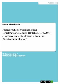 Fachgerechtes Wechseln einer Druckpatrone Modell HP DESKJET 690 C (Unterweisung Kaufmann / -frau für Bürokommunikation) (eBook, ePUB)