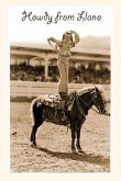 Vintage Journal Greetings from Llano, Texas, Girl on Pony