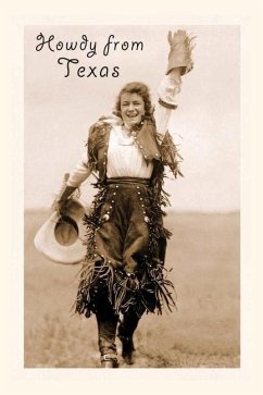 Vintage Journal Howdy from Texas, Waving Cowgirl