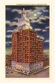 Vintage Journal Moon over Esperson Building, Houston, Texas