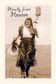 Vintage Journal Cowgirl in Chaps, Howdy from Houston, Texas