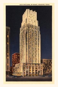 Vintage Journal Gulf Building at Night, Houston, Texas