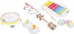 Small foot 10383 - Musik-Set Sound (Rasseln/Schellen/Xylophon/Becken/Tamburin/Triangel), Kinder-Musikinstrumente-Set