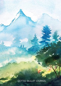 Watercolor Hillside - Dotted Bullet Journal - Blank Classic