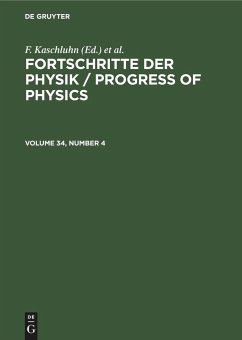 Fortschritte der Physik / Progress of Physics. Volume 34, Number 4