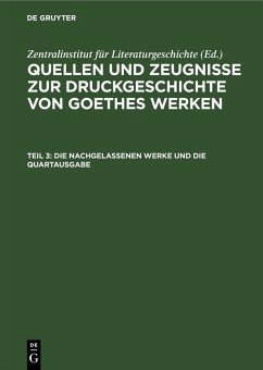 Cover Die Nachgelassenen Werke und die Quartausgabe