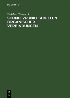 Cover Schmelzpunkttabellen organischer Verbindungen