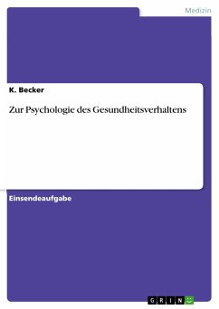 Zur Psychologie des Gesundheitsverhaltens (eBook, PDF)