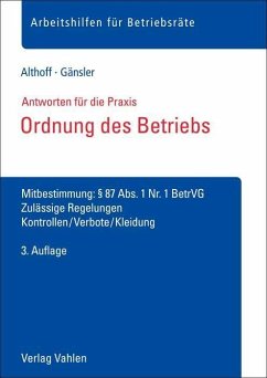 Ordnung des Betriebs - Althoff, Lars;Gänsler, Karsten
