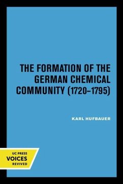 Cover The Formation of the German Chemical Community 1720-1795