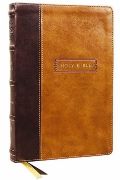 KJV Holy Bible with Apocrypha and 73,000 Center-Column Cross References, Brown Leathersoft, Red Letter, Comfort Print (Thumb Indexed): King James Version - Thomas Nelson