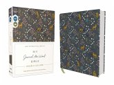 Niv, Journal the Word Bible (Perfect for Note-Taking), Double-Column, Cloth Over Board, Navy Floral, Red Letter, Comfort Print