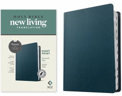 NLT Personal Size Giant Print Bible, Filament-Enabled Edition (Genuine Leather, Navy Blue, Indexed, Red Letter)