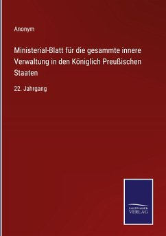Cover Ministerial-Blatt für die gesammte innere Verwaltung in den Königlich Preußischen Staaten