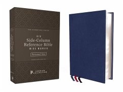 Niv, Side-Column Reference Bible (Deep Study at a Portable Size), Personal Size, Premium Goatskin Leather, Blue, Premier Collection, Art Gilded Edges, Comfort Print - Zondervan
