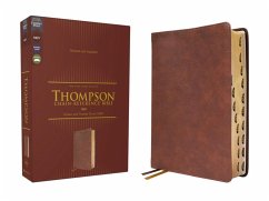 NKJV, Thompson Chain-Reference Bible, Leathersoft, Brown, Red Letter, Thumb Indexed, Comfort Print