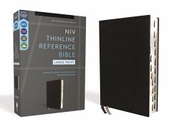 Niv, Thinline Reference Bible (Deep Study at a Portable Size), Large Print, Bonded Leather, Black, Red Letter, Thumb Indexed, Comfort Print - Zondervan
