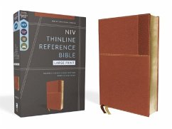 Niv, Thinline Reference Bible (Deep Study at a Portable Size), Large Print, Leathersoft, Brown, Red Letter, Comfort Print - Zondervan