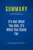 Summary: It's Not What You Sell, It's What You Stand For