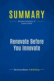 Summary: Renovate Before You Innovate