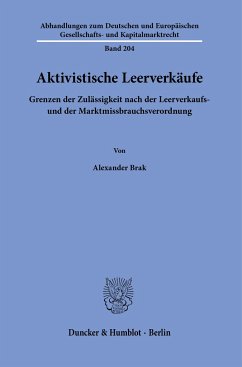 Aktivistische Leerverkäufe - Brak, Alexander