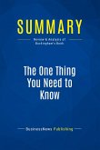 Summary: The One Thing You Need to Know