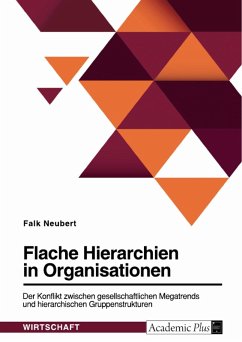 Flache Hierarchien in Organisationen. Der Konflikt zwischen gesellschaftlichen Megatrends und hierarchischen Gruppenstrukturen (eBook, PDF)