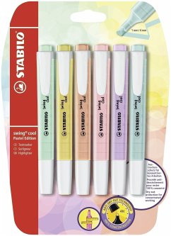 Textmarker - STABILO swing cool Pastel Edition - 6er Pack - 6 Farben