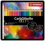 Pastellkreidestift - STABILO CarbOthello - 24er Metalletui - mit 24 verschiedenen Farben